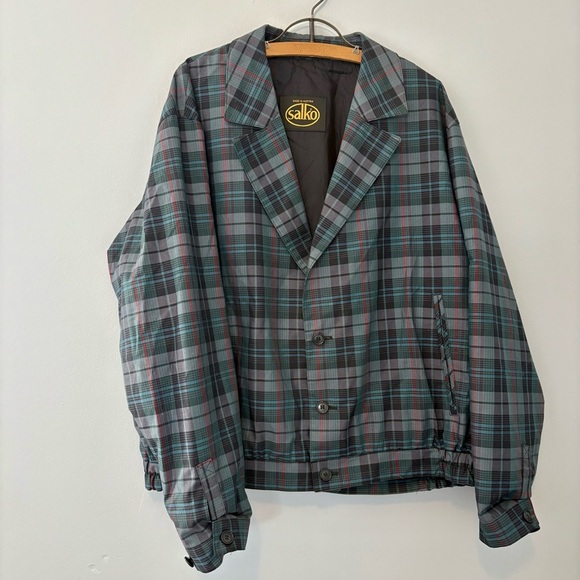 Vintage Salko Austria Plaid Jacket Blouson Style Unisex Size 52 / US 42 - Picture 1 of 8